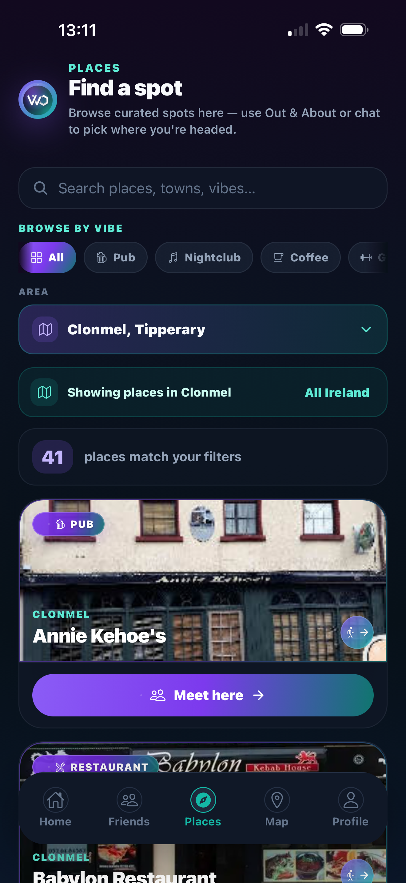 Places — Find a spot and Meet here